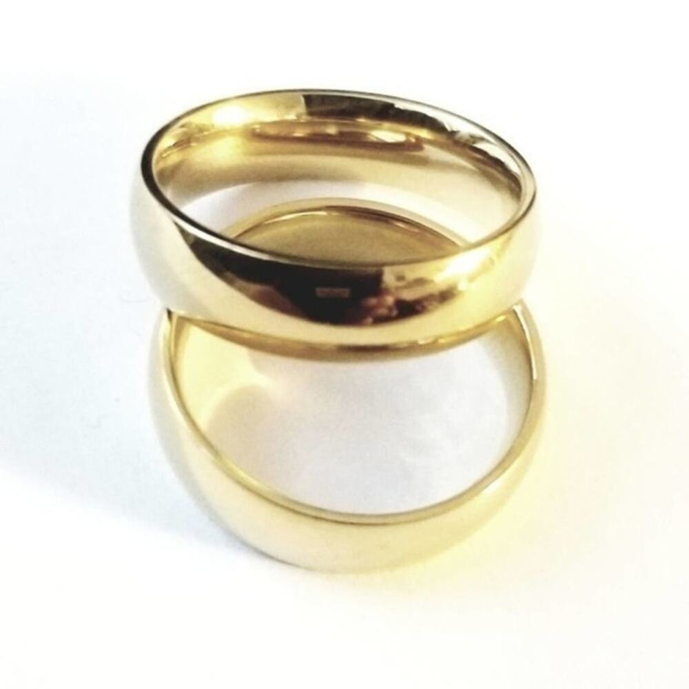 New‎ gold tone 316L stainless steel ring size 6